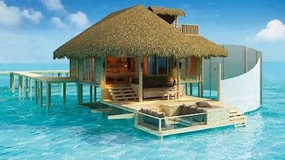 A water villa at the Six Senses Laamu resort in the Maldives comes with a price tag of up to £5,016,800. Jorg Sundermann / Six Senses Resorts & Spas