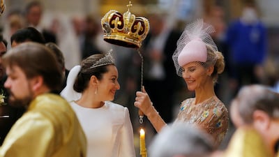 Bettarini beaming during the ceremony.