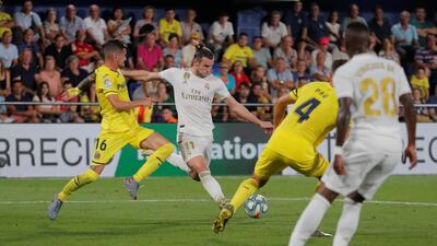 Soccer Football - La Liga Santander - Villarreal v Real Madrid - Estadio de la Ceramica, Villarreal, Spain, Real Madrid's Gareth Bale scores their second goal. Reuters