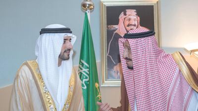 Sheikh Hamdan speaks with King Salman. Wam