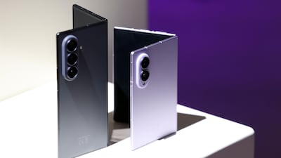 Samsung's Galaxy Z Fold8 and Galaxy Z Fold8 Ultra feature slimmer foldable designs, larger displays and upgraded camera systems as the company expands its latest generation of foldable phones. Chris Whiteoak / The National