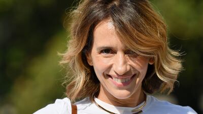 Italian actress Teresa Saponangelo arrives at Lido Beach ahead of the 78th Venice International Film Festival on August 31, 2021 in Venice, Italy. EPA