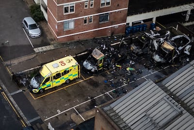 Four Hatzola ambulances were set on fire in an 'antisemitic hate crime' in London. Getty Images