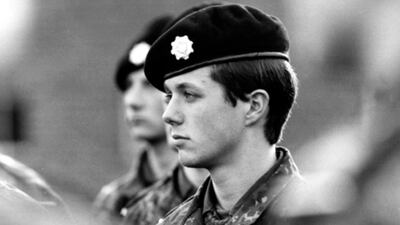 As a soldier, in Hilleroed,1986. EPA