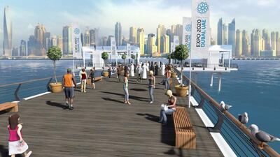 The piers, to be constructed at either end of the crescent, will each contain 1,000 square metres of decking. Courtesy Nakheel