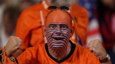 Dutch fans show their support during the FIFA World Cup Qatar 2022 Round of 16 match between Netherlands and USA at Khalifa International Stadium. Getty Images