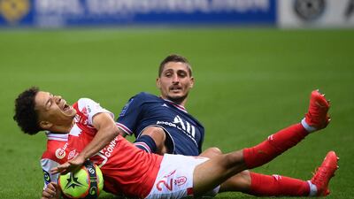 Marco Verratti - 7, Worked well in midfield to chase down the ball and passed it neatly. Was booked shortly before half-time for a lunge on Ilan Kebbal. AFP