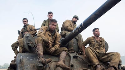 The cast of Fury. AP Photo / Sony Pictures Entertainment, Giles Keyte