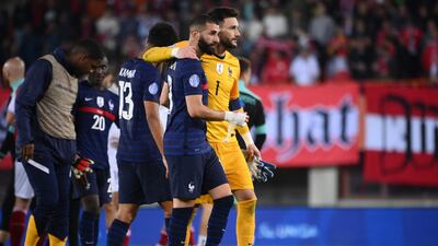 Hugo Lloris and Karim Benzema after the match. AFP