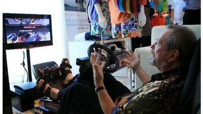 Gilliam couldn't get the feel for the F1 simulator. Ravindranath K / The National