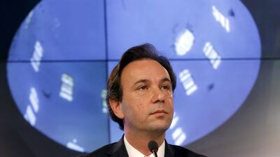 President of the National Coalition for Syrian Revolutionary and Opposition Forces (SNC) Khaled Khoja attends a news conference in Moscow on August 14. Maxim Shemetov/Reuters