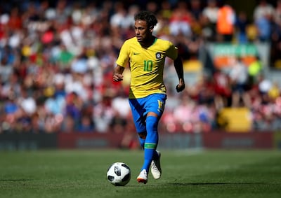 Neymar runs with the ball during the International Friendly match between Croatia and Brazil at Anfield on June 3. Alex Livesey / Getty Images