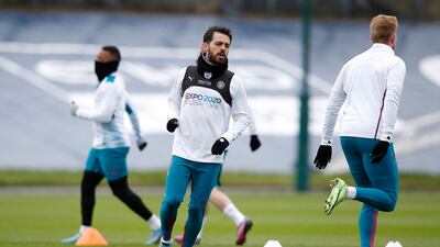 Manchester City's Bernardo Silva during training. Reuters