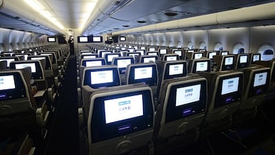 The Economy Smart Seat debuts on Etihad Airways' A380, and also and Boeing 787, which features the unique ‘fixed wing’ headrest on each seat. Lee Hoagland / The National