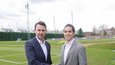 Omar Yabroudi, right, player recruitment manager at Crystal Palace with Dougie Freedman, the club's sporting director. Courtesy Crystal Palace Football Club