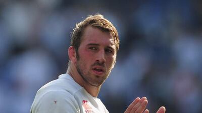 England captain Chris Robshaw acknowledges the crowd at the end of the Six Nations match between Italy and England at the Stadio Olimpico in Rome on March 15, 2014. Shaun Botterill / Getty Images