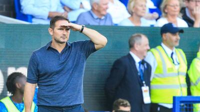 Everton manager Frank Lampard watches the action. AFP