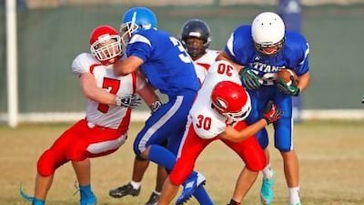 The UAE Falcons, in white and red, left little room for the Kazakhstan Titans to gain any ground at Jebel Ali Shooting Club.