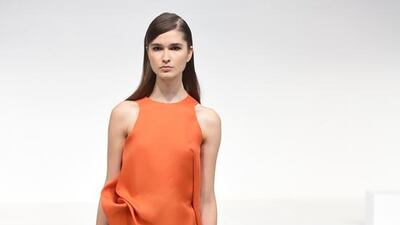 A dress by Said Mahrouf Presentation at Fashion Forward Spring/ Summer 2017 held at the Dubai Design District.