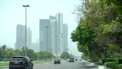 Winds at Abu Dhabi causing sandstorms and hazy visibility at the Corniche. Victor Besa/The National