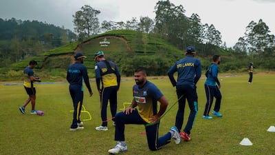 Lahiru Kumara and Sri Lanka players train at the Radella training facility, which was upgraded by Sri Lanka Cricket. Photo: SLC