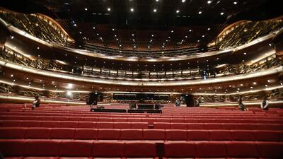 Inside the Dubai Opera in Dubai. Pawan Singh / The National