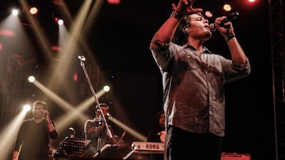 Shafqat Amanat Ali Khan, from the band Fuzon, closed the MTV shows at Dubai World Trade Centre. Victor Besa for The National