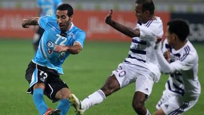 Mohamed Aboutrika, left, scored onhis debut for Baniyas against Al Ain.
