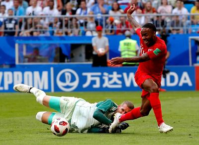 Raheem Sterling failed to score at the World Cup for England. EPA