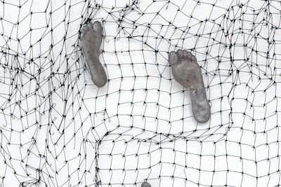Pasos Perdidos by Cuban artist Yoan Capote employs aluminium casts of human feet. Photo: Jumeirah