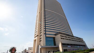 The building's facilities include a pool, gym and steam and sauna room