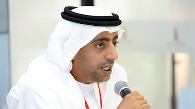 Nasser Butti Omair bin Yousef, chairman of Union Properties, speaking at the Cityscape Global conference in September 2017. Chris Whiteoak / The National