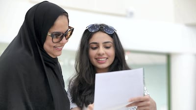 Jumeirah College student Khadijah Anwar and mum Azima Tumbi. Chris Whiteoak / The National