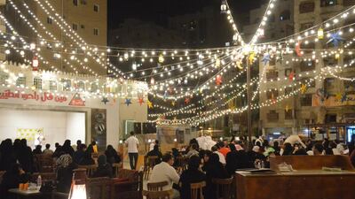 The area of Al Balad in Jeddah is usually bustling during Eid Al Fitr but has been quiet this year. The Saudi authorities announced a 24-hour curfew would go into effect on May 23. Stringer for The National