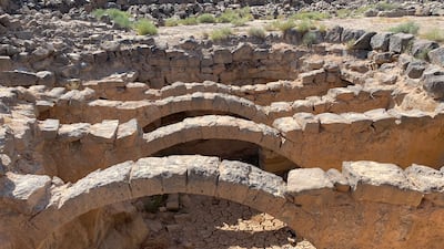 An intact arch inside one of the buildings