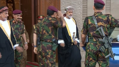 Oman's Sultan Haitham bin Tariq following a swearing in ceremony as Oman's new leader on January 11, 2020. AFP