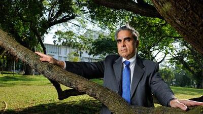 Along with tiger balm and noodles, Professor Kishore Mahbubani is one of Singapore's better known exports, though he has never moved permanently from the city. Munshi Ahmed for The National.