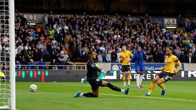Wolverhampton Wanderers' Matheus Cunha scores a goal that was later ruled out. Action Images