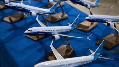 Models of Boeing 737 aircraft. AFP