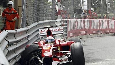 Fernando Alonso, the Spanish driver, wrecked his Ferrari car during practice yesterday.