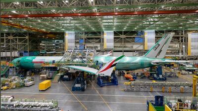 On Sunday evening, Dubai-based airline Emirates unveiled the first photos of its new widebody aircraft the Boeing 777X. Courtesy: Emirates Airline/Twitter