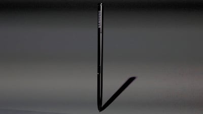 Images are projected on a screen as Samsung introduces the Galaxy Note 8 smartphone during a launch event in New York City. Brendan McDermid / Reuters