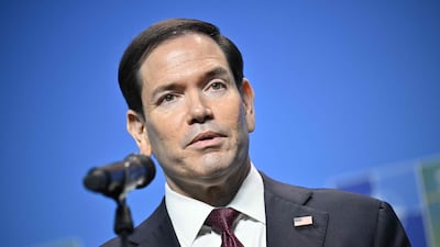 US Secretary of State Marco Rubio gives remarks at the Nato Foreign Ministers' meeting in Helsingborg, Sweden. AFP