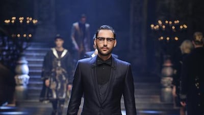Dubai-based fashion personality Ahmad Daabas was one of the models at yesterday's Dolce & Gabbana show in Milan. Courtesy of Ahmad Daabas