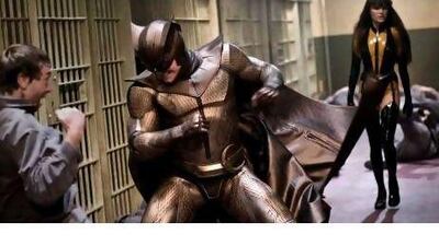 Patrick Wilson as Nite Owl II and Malin Akerman as Silk Spectre II in the big-screen adaptation of the original Watchmen book. Courtesy Warner Bros Pictures / Paramount Pictures