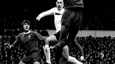 File photo dated 25-11-1972 - Liverpool goalkeeper Ray Clemence catches the ball ahead of Tottenham Hotspur's Alan Gilzean. PA Photo