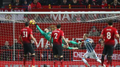 David De Gea of Manchester United saves a shot. Getty Images