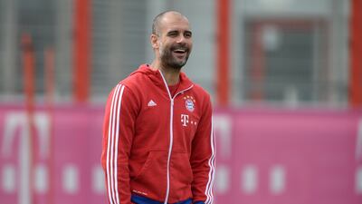 Pep Guardiola conducting a Bayern Munich club training session earlier this year in Munich. Christof Stache / AFP / March 25, 2015