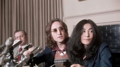 John Lennon and Yoko Ono announce the declaration of a new conceptual country called Nutopia on April 1, 1973. Getty Images