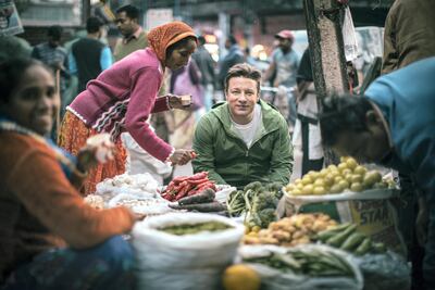 Jamie Oliver's new show has him traversing through several countries in search of regional meat-free cuisine. Courtesy Freddie Claire